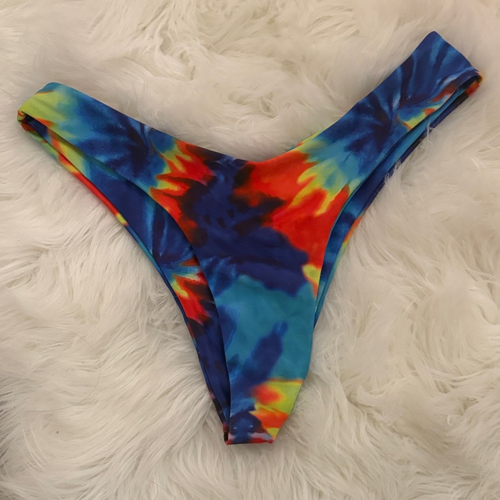 Tie-Dye V-Front Bikini Bottoms — Multicolor